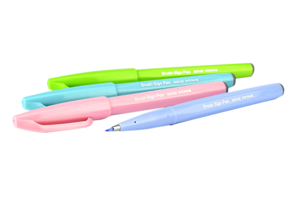  Pentel Brush Sign Pen Pastel colors SES15C - Brush Nib - Fibre  Tip : Arts, Crafts & Sewing